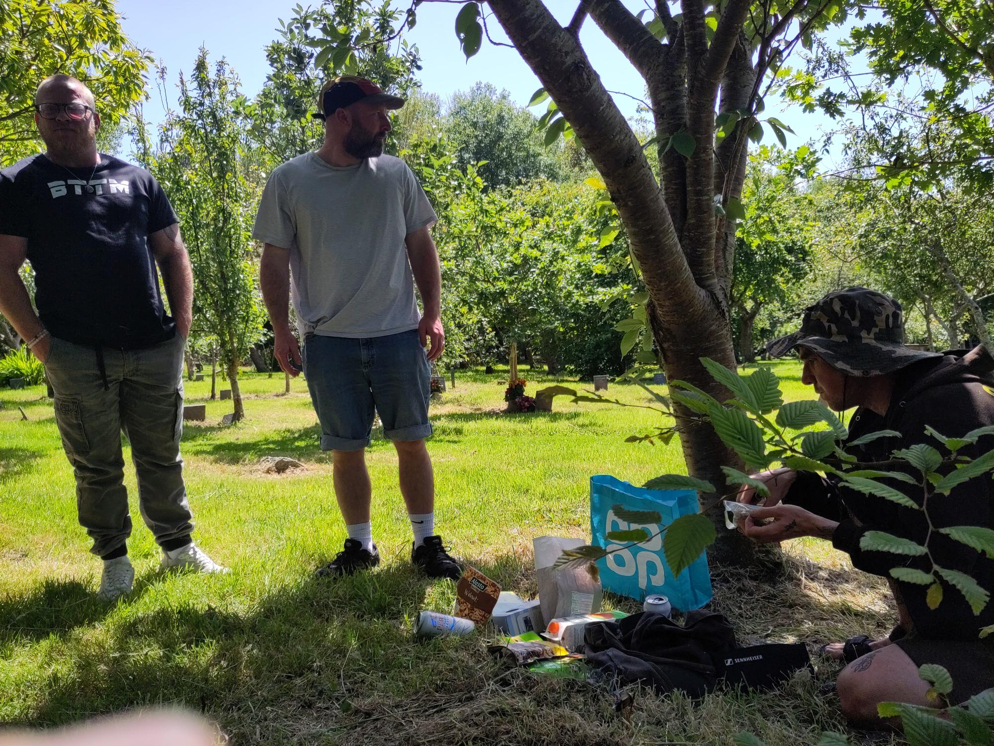Around Ben's grave